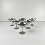 Set of 6 stainless steel ice cream/champagne glasses, Guy Degrenne