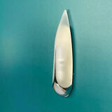 Pair bobbin sconces in sandblasted glass and chromed metal