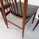 Set of 4 vintage Scandinavian style rosewood chairs from the 60s, by Ernst Martin Dettinger