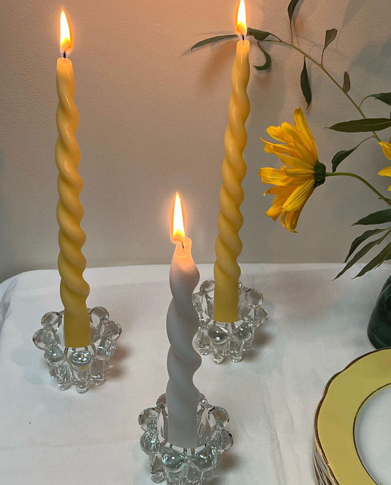 Reims glassworks candlesticks