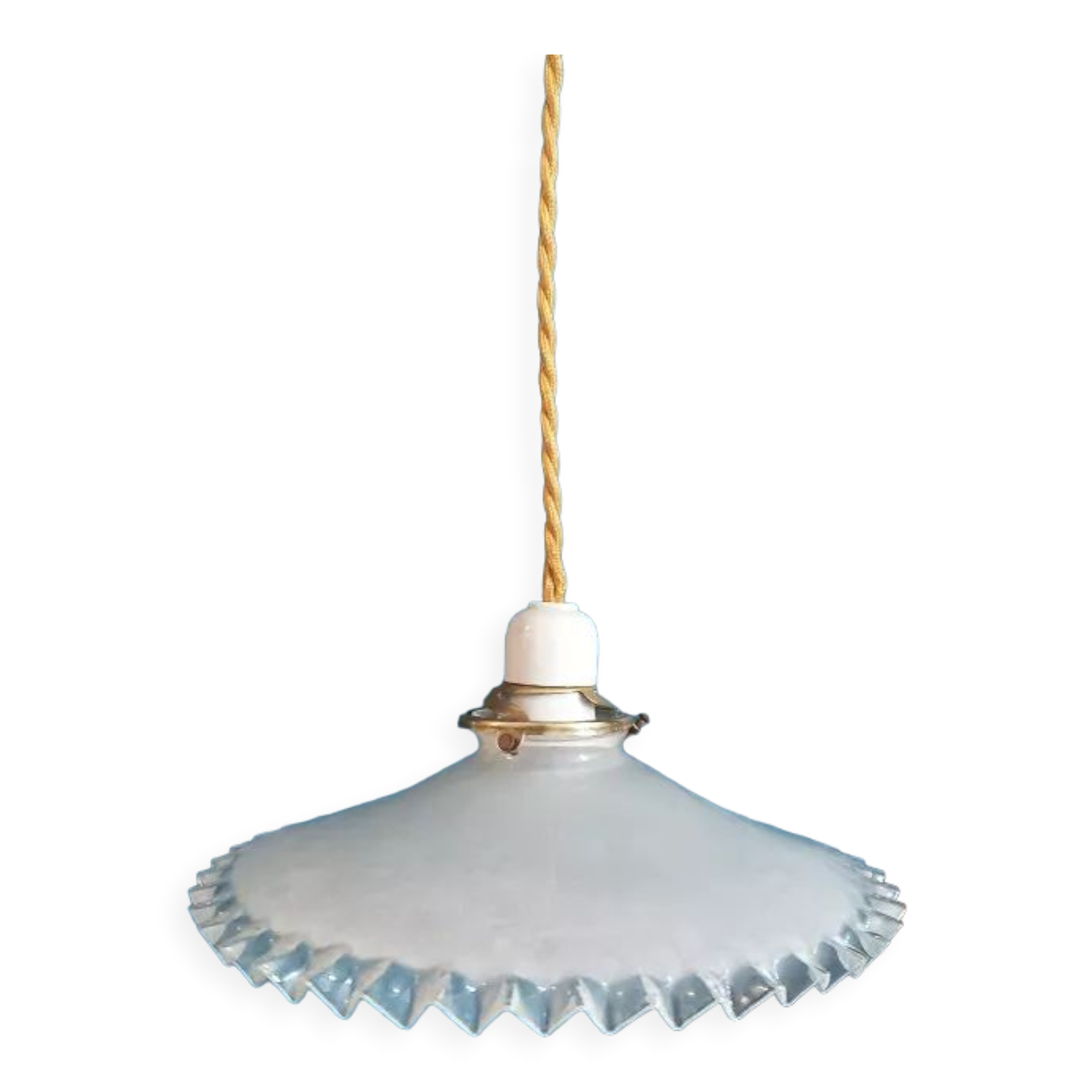 Suspension corole sandblasted lace support brass porcelain dpm 0323118