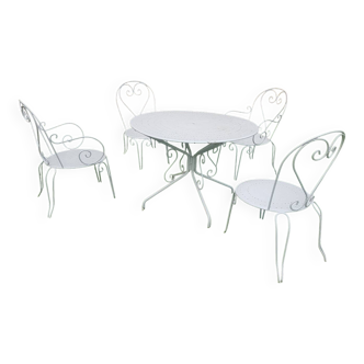 Salon de jardin en fer forgé années 60