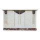 Central island shop counter in marble and oak, Art Deco period.