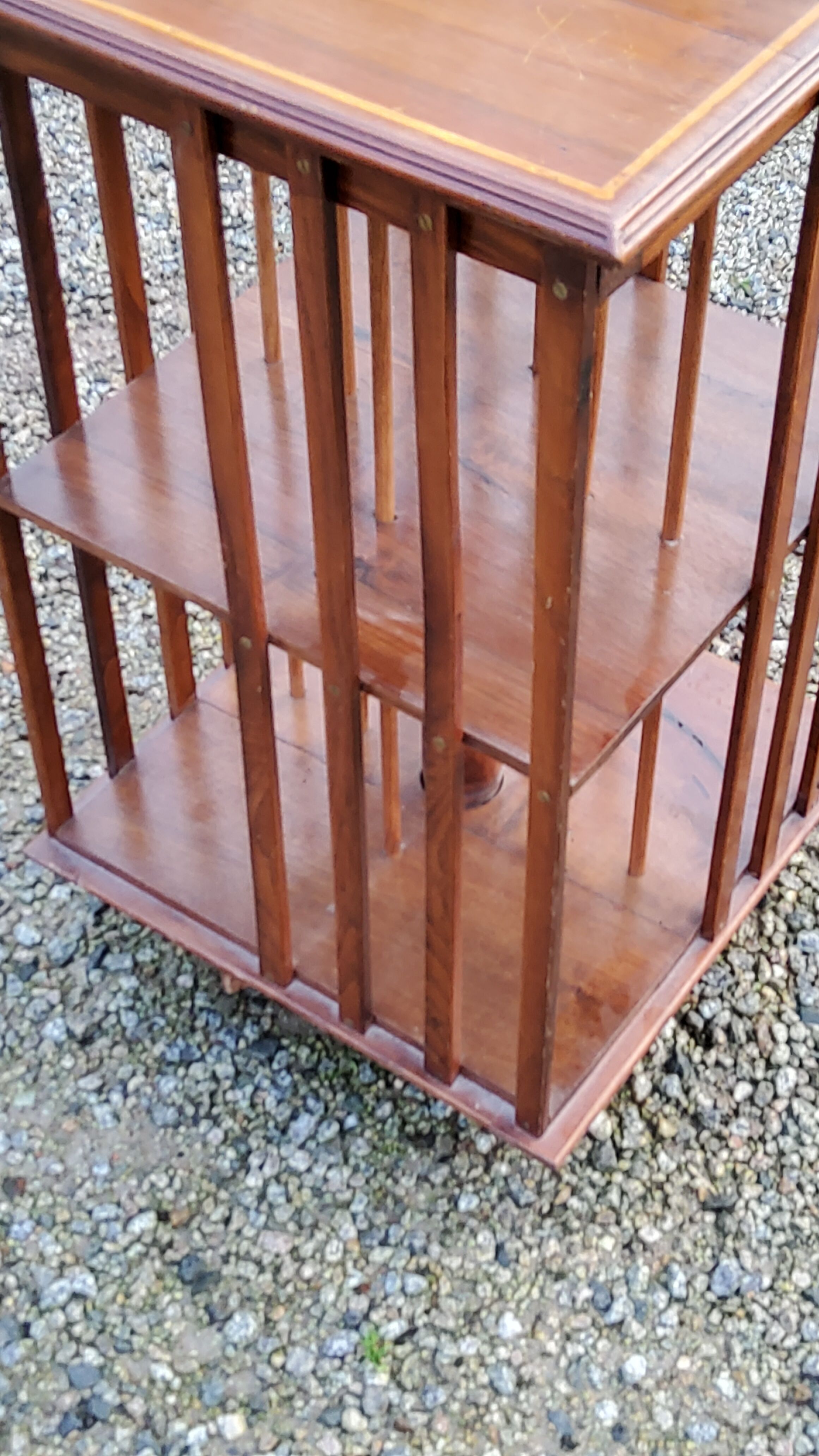 Art Deco style revolving bookcase in walnut and oak