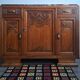 Buffet art déco plateau marbre, meuble vaisselier ancien