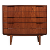 Midcentury Danish wider chest of 5 drawers in teak 1960s