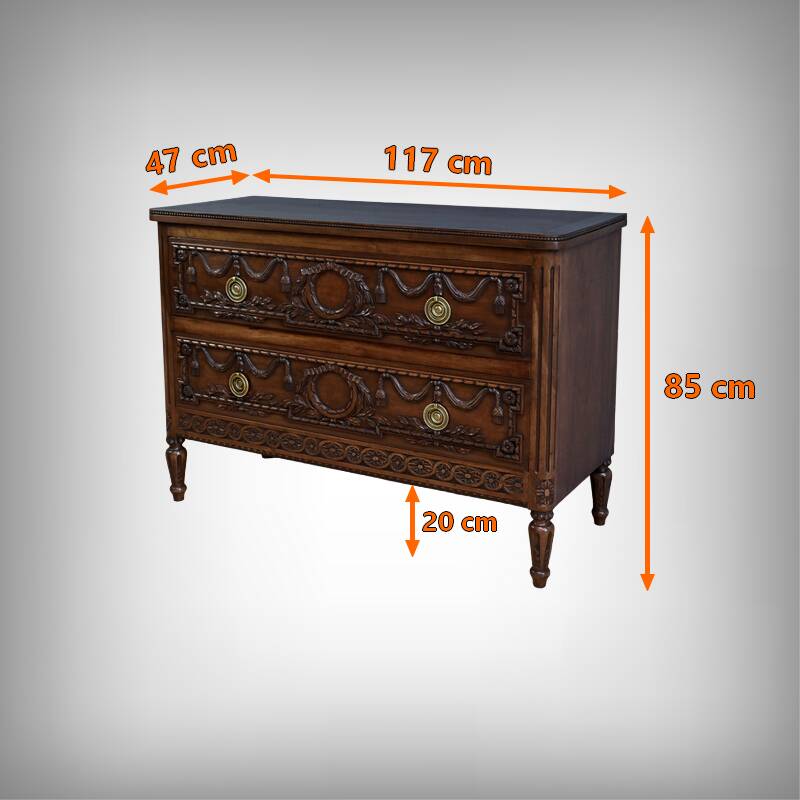 Walnut chest of drawers, Louis XVI style – Mid-20th century