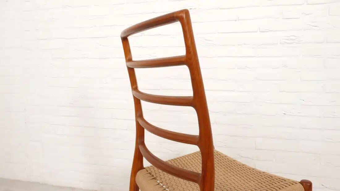 6 x vintage dining chairs | Niels Otto Møller | Model 82 | Papercord | Teak