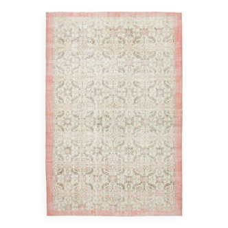Tapis 7x10 pour salon, tapis turc à fleurs Beige, 203x303Cm SK20555