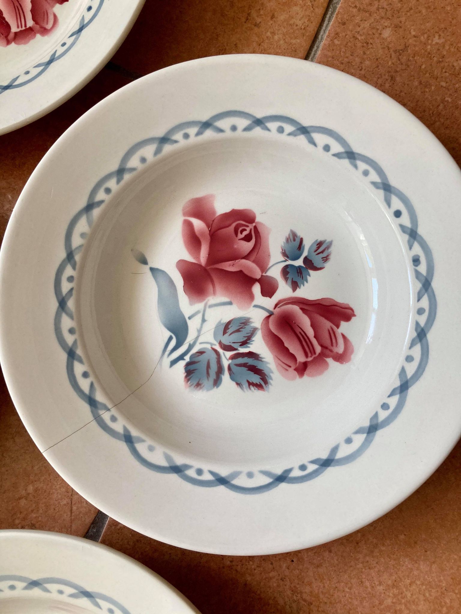 Lot plates Digoin Sarreguemines model Cannes