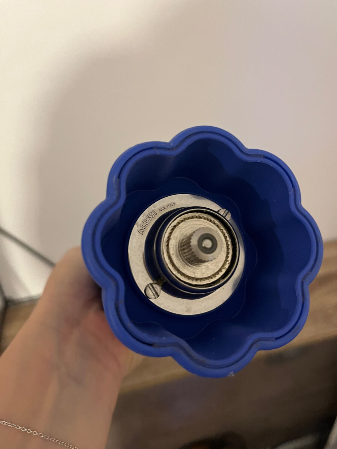 Blue pepper mill Alessi