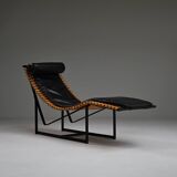 Chaise longue à dossier en épine dorsale par Peter Strassl, Allemagne des années 1970.