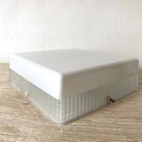 Square holophane ceiling light, industrial style, 1960s