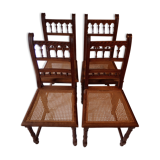 Set of 4 chairs canned 19th style Henry II