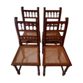 Set of 4 chairs canned 19th style Henry II