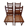 Set of 4 chairs canned 19th style Henry II