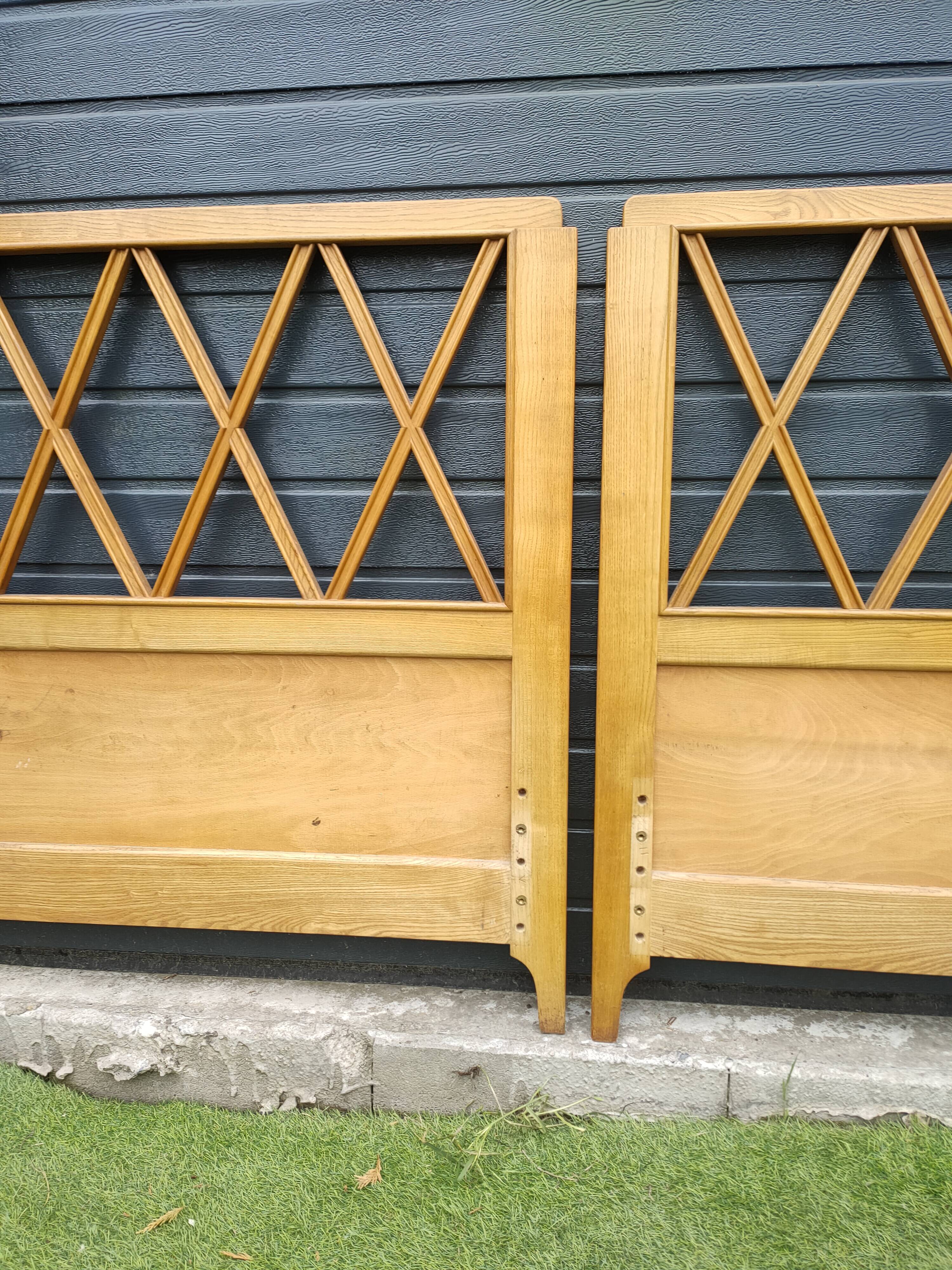 pair of antique solid wood headboards