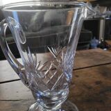 Art Deco cut glass pitcher, France 1940