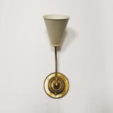 Magnificent adjustable italian Mid Century Modern brass wall sconce