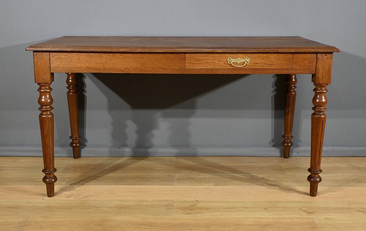 Oak Vis-à-vis Desk – Late 19th Century