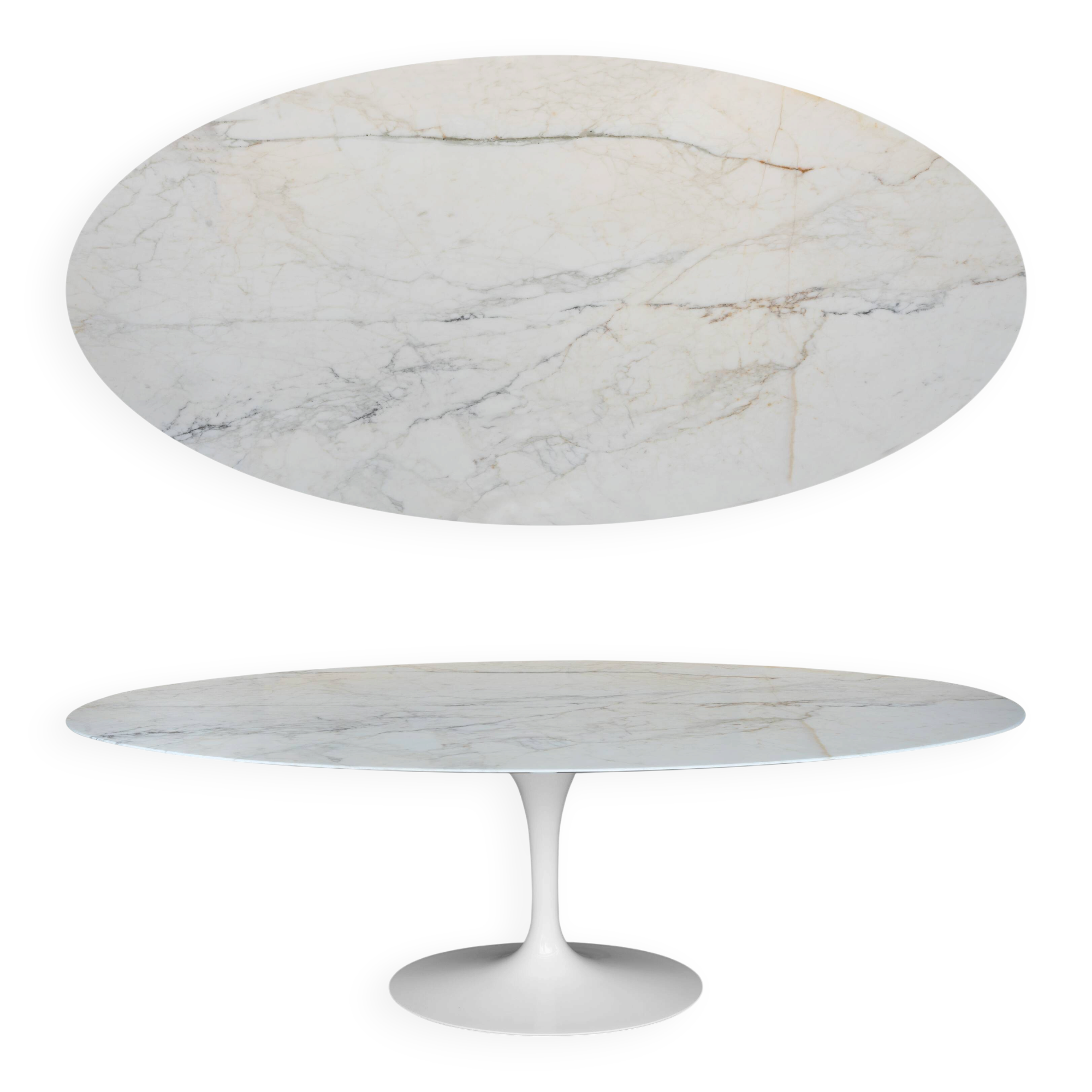 Original oval Knoll Tulip (244x137) Calacatta Gold (Oro) Eero Saarinen