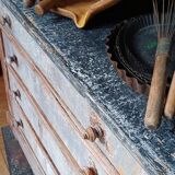 Antique piece of furniture with a grey patina.