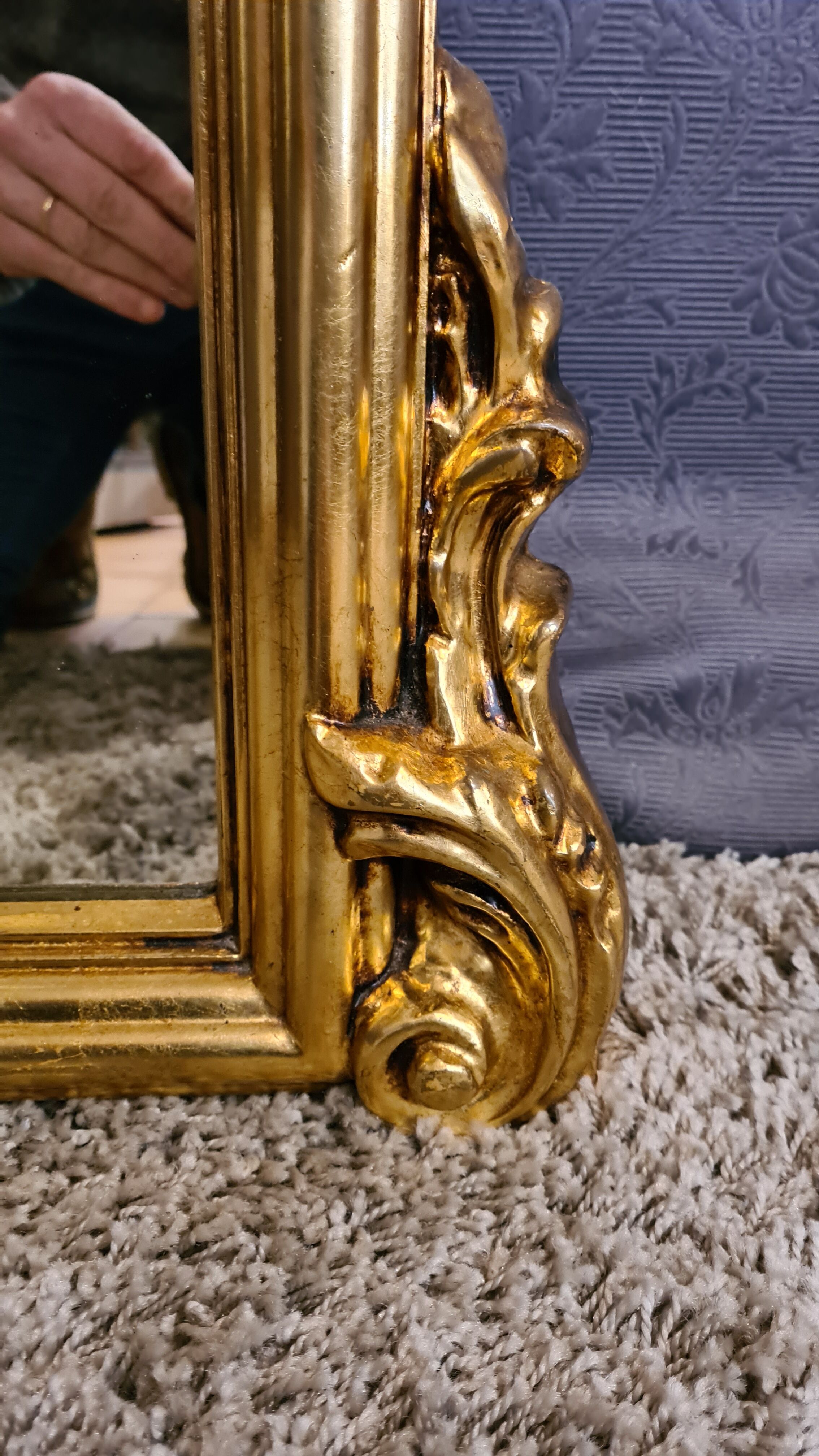 Golden vintage mirror - 180x68cm