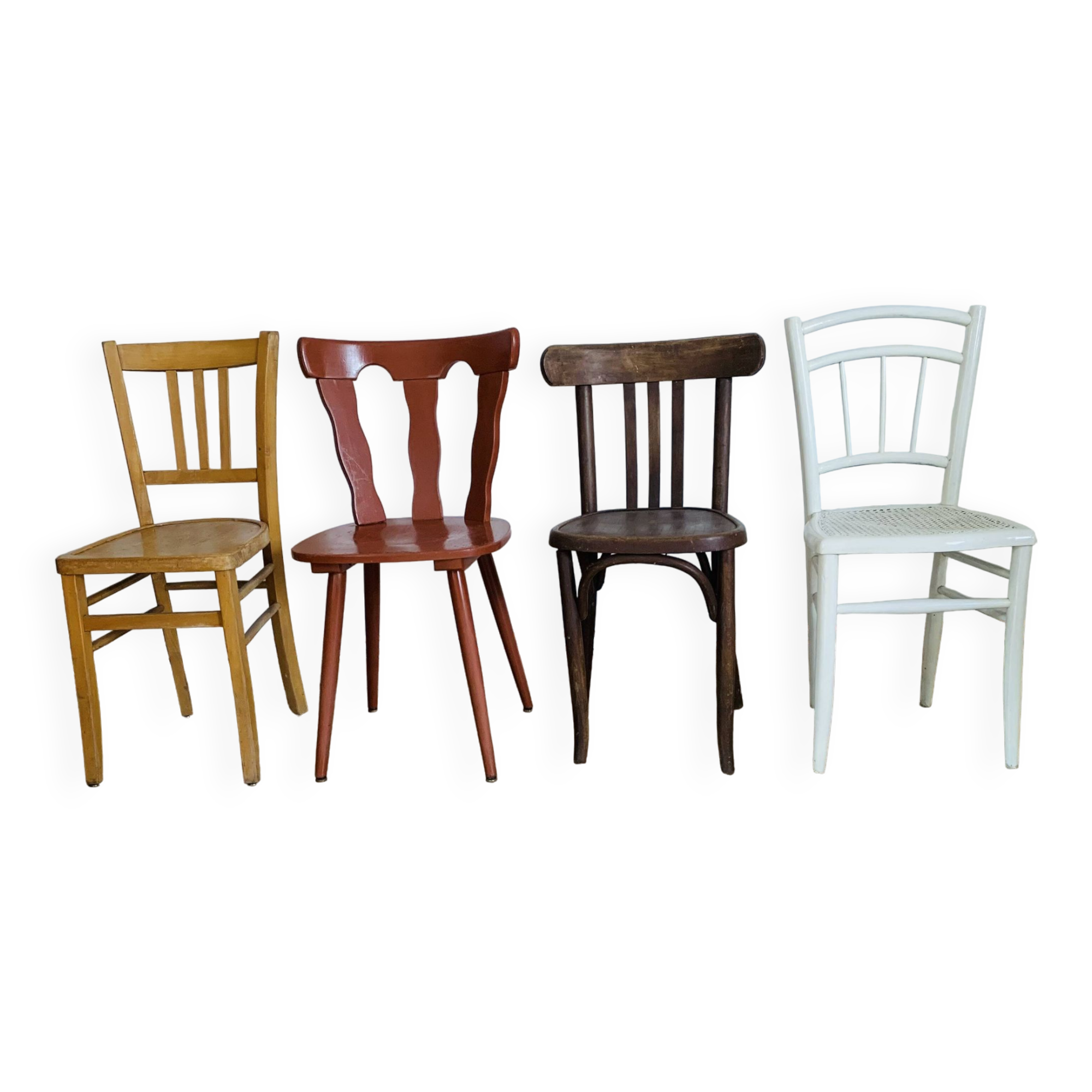 Set of 4 mismatched chairs