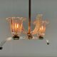 Venetian chandelier in clear Murano glass and brass circa 1950