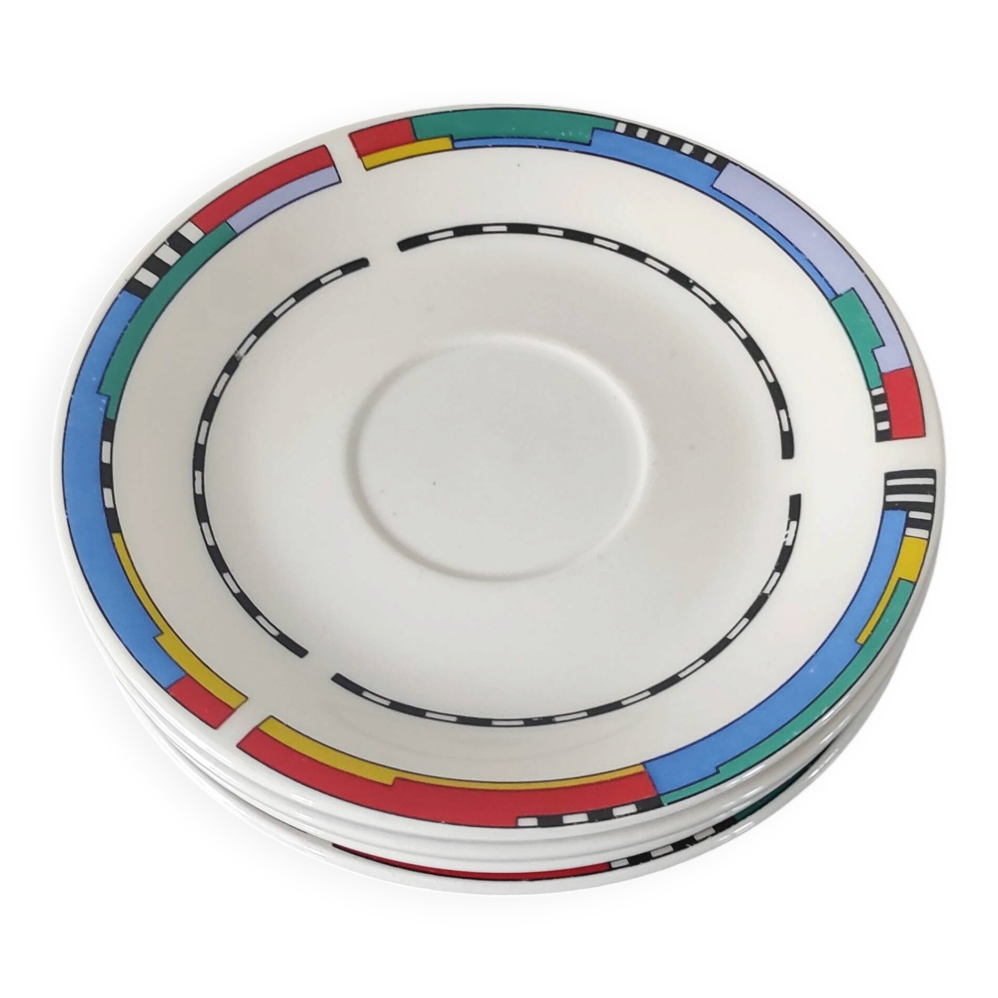 Set of small plates, vintage saucers in porcelain.