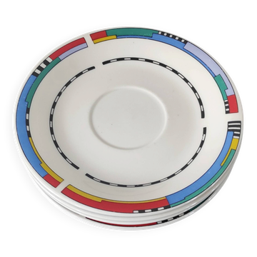 Set of small plates, vintage saucers in porcelain.