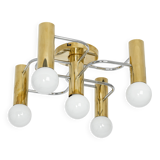 Leola Sciolari ceiling light in dark chrome brass, Germany, 1970s