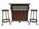 Lot of wrought iron and wood bar stools.