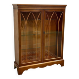 1950s English yew display cabinet