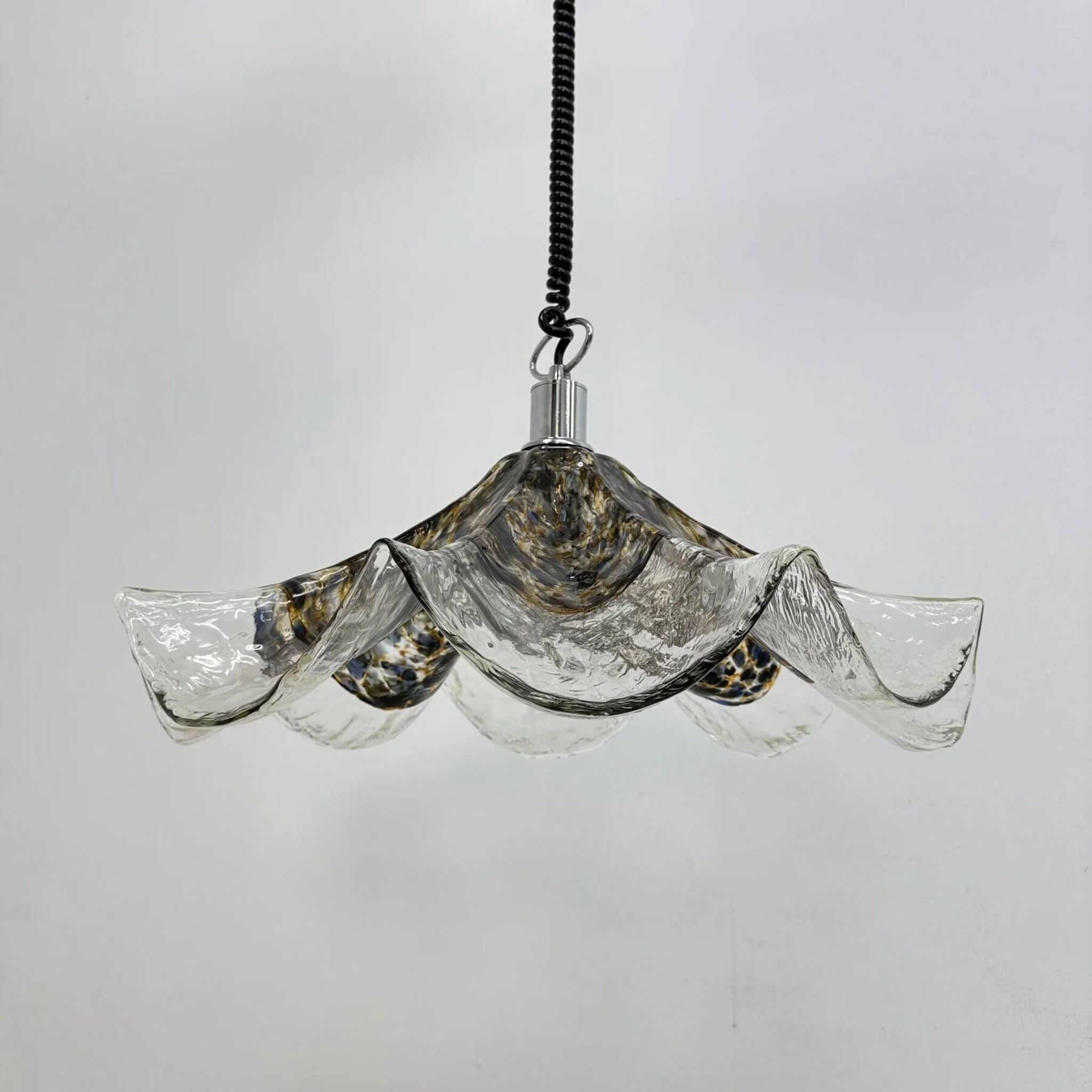 Glass and metal lamp