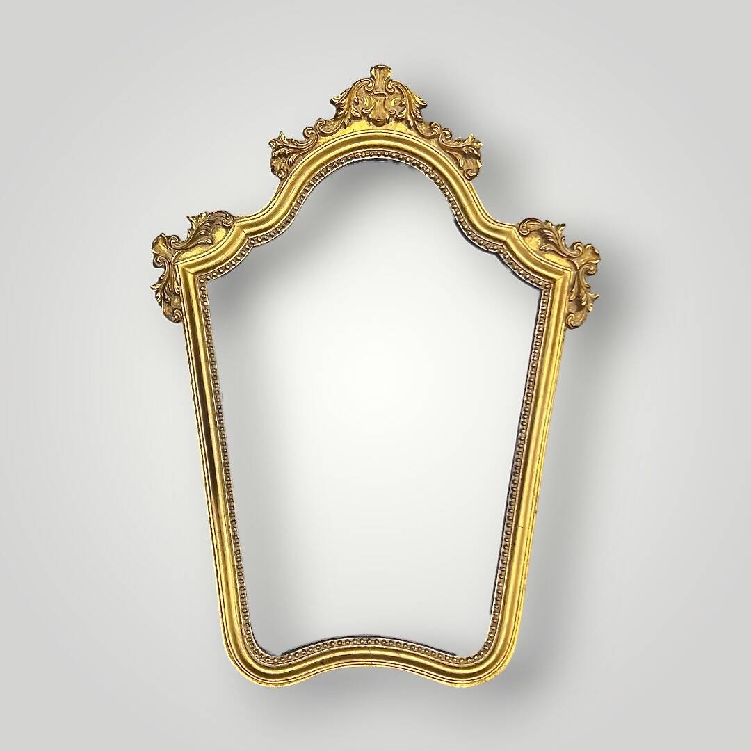 Large antique wall mirror in carved gilded wood – height: 85 cm