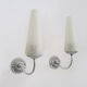 Pair of vintage metal wall sconces with glass tube 1970