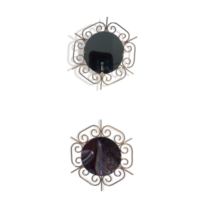 Paire de miroirs en métal