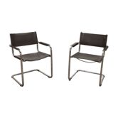 Pair of black armchairs