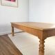 Large farmhouse-style coffee table with drawers, renovated oak.