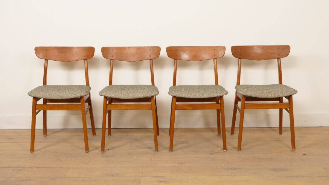 4 x dining chairs | Farstrup | Model 210 | Restored | Green