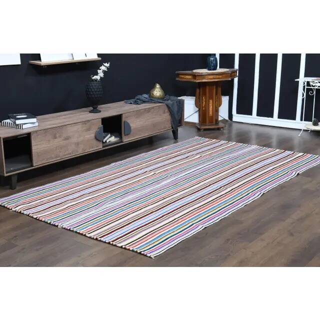 Tapis de couloir vintage turc Oushak fait main en laine et coton, années 1970