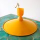 Vintage yellow metal pendant light – 70s