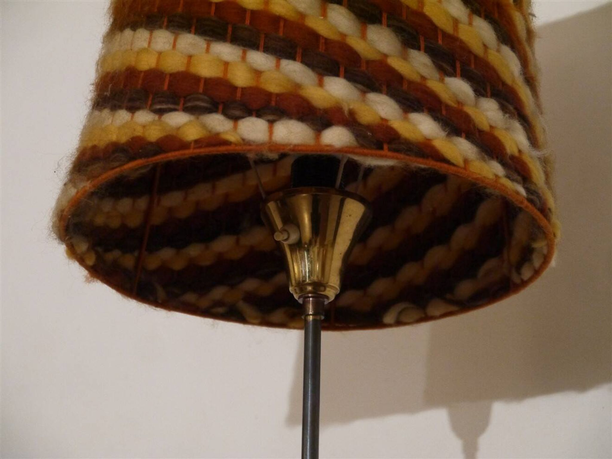 Scandinavian floor lamp in teak and brass from the 1960s.