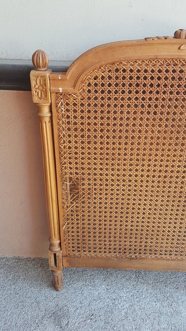 Headboard wood and cannage louis XVI style