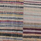 Large Striped Multicolor Vintage Kilim Rug, 292x327Cm