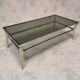 Italian coffee table metal & smoked glass ca 1970