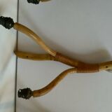 Rattan wall light trio