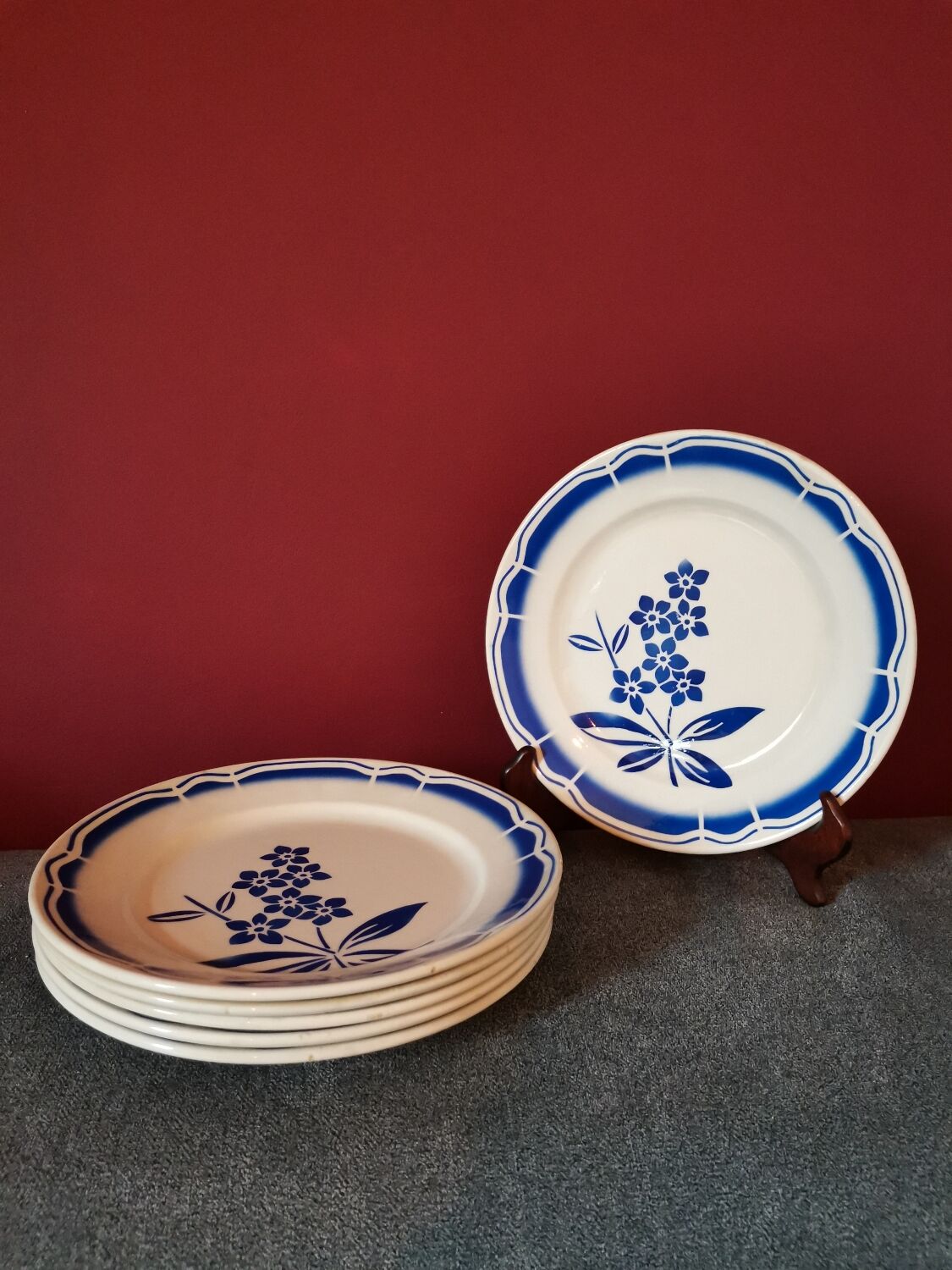 Blue flower plates Badonviller