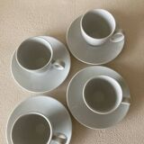 Tasses et Sous-tasses Guy Degrenne modèle Modulo blanc